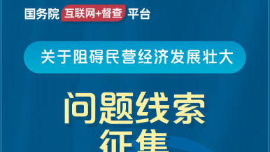 骚货逼又嫩又黑国务院“互联网+督查”平台公开征集阻碍民营经济发展壮大问题线索